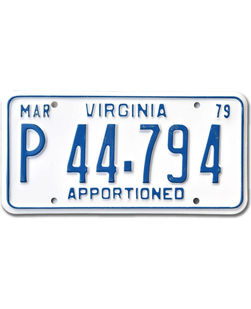 Tablica rejestracyjna USA Virginia 1979 Apportioned P 44-794