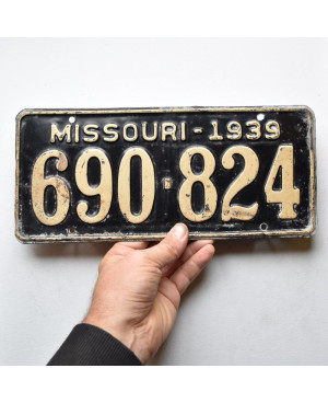 Tablica rejestracyjna USA Missouri 1939 Black 690-824