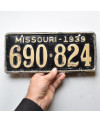 Tablica rejestracyjna USA Missouri 1939 Black 690-824