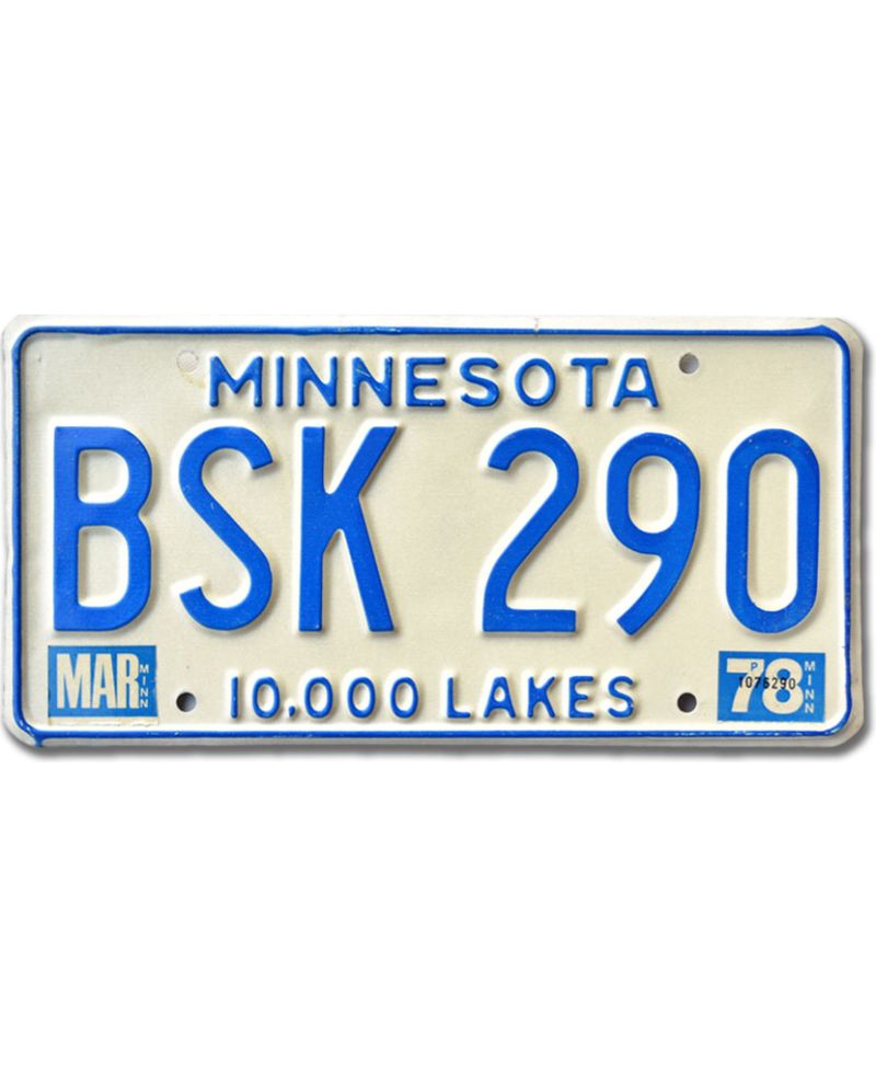 Americká SPZ Minnesota Lakes 1978 BSK 290
