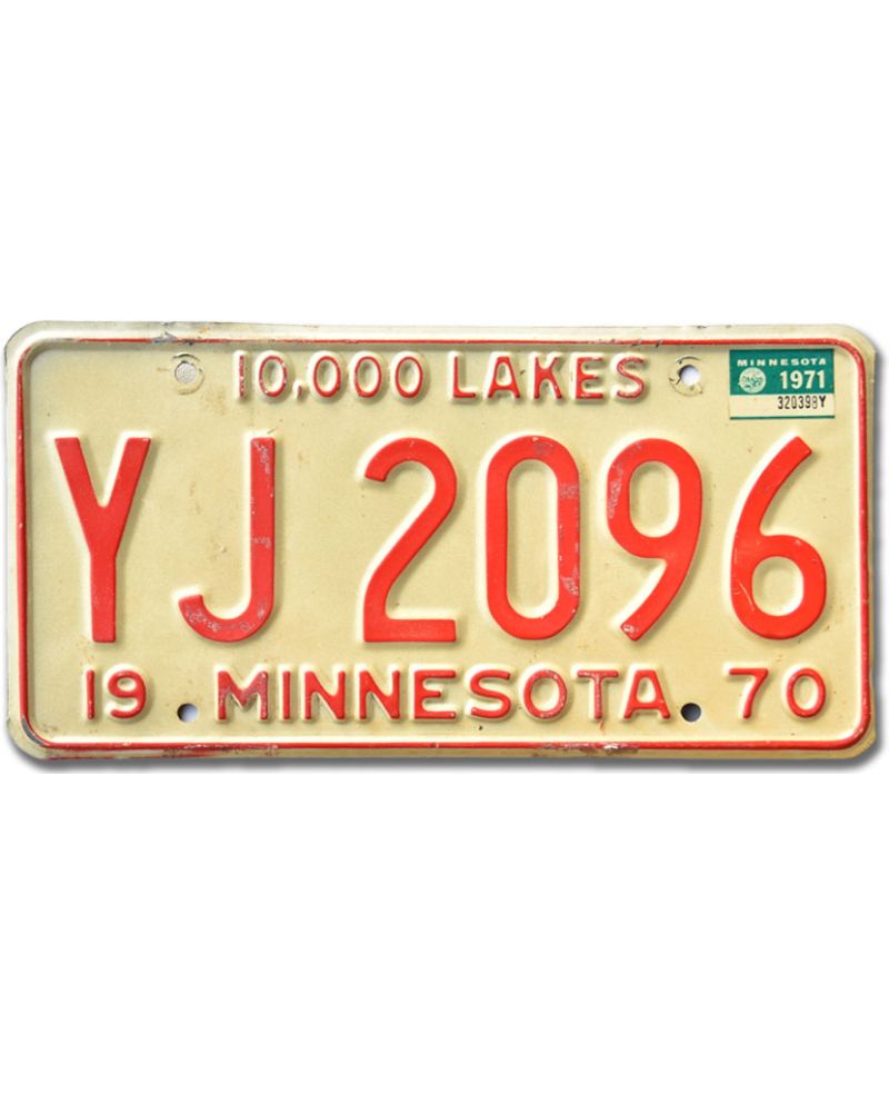 Americká SPZ Minnesota 1970 Lakes YJ 2096
