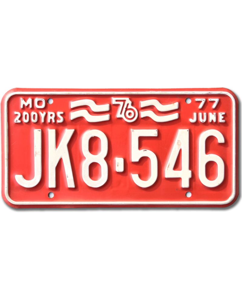 Tablica rejestracyjna USA Missouri 1976 Red JK8-546