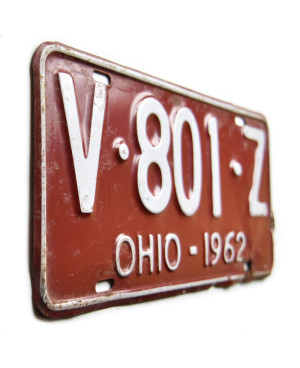 Tablica rejestracyjna USA Ohio 1962 Red V-801-Z