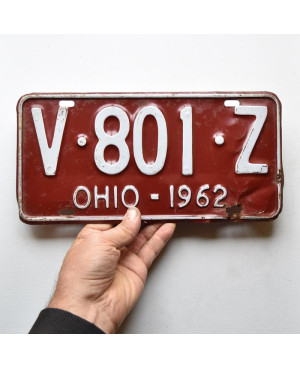Tablica rejestracyjna USA Ohio 1962 Red V-801-Z