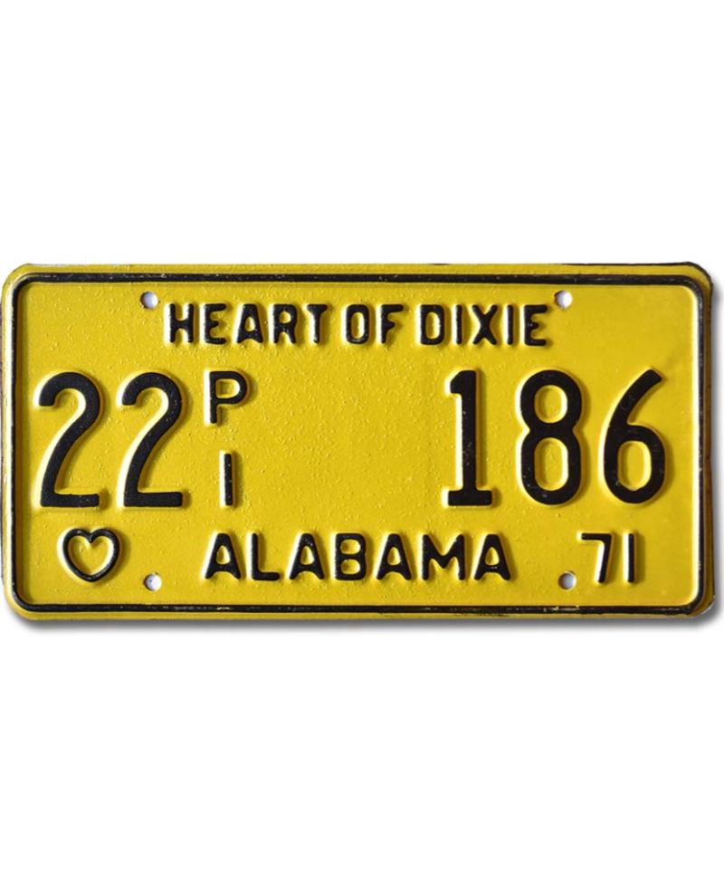 Americká SPZ Alabama 1971 Truck Heart of Dixie 22PI 186