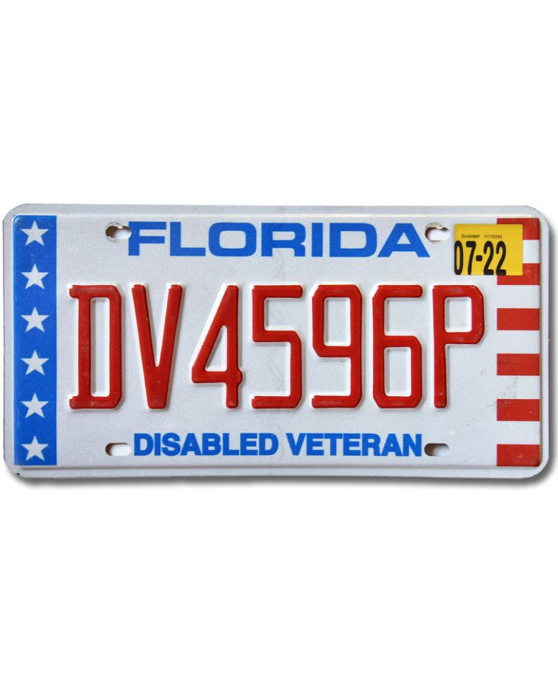 Americká SPZ Florida Disabled Veteran DV4596P