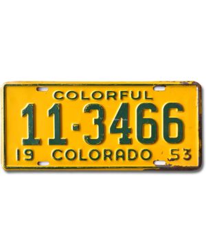 Tablica rejestracyjna USA Colorado 1953 Colorful 11-3466