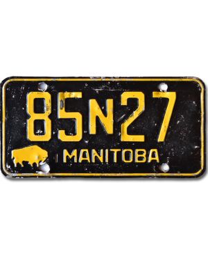 Kanadyjska tablica rejestracyjna Manitoba 1958 Black 85N27
