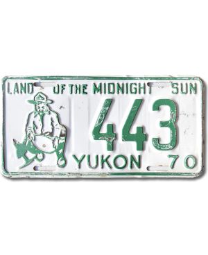Kanadyjska tablica rejestracyjna Yukon 1970 Midnight Sun 443
