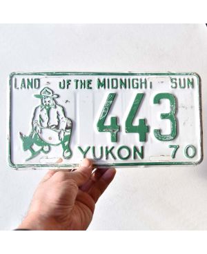 Kanadyjska tablica rejestracyjna Yukon 1970 Midnight Sun 443