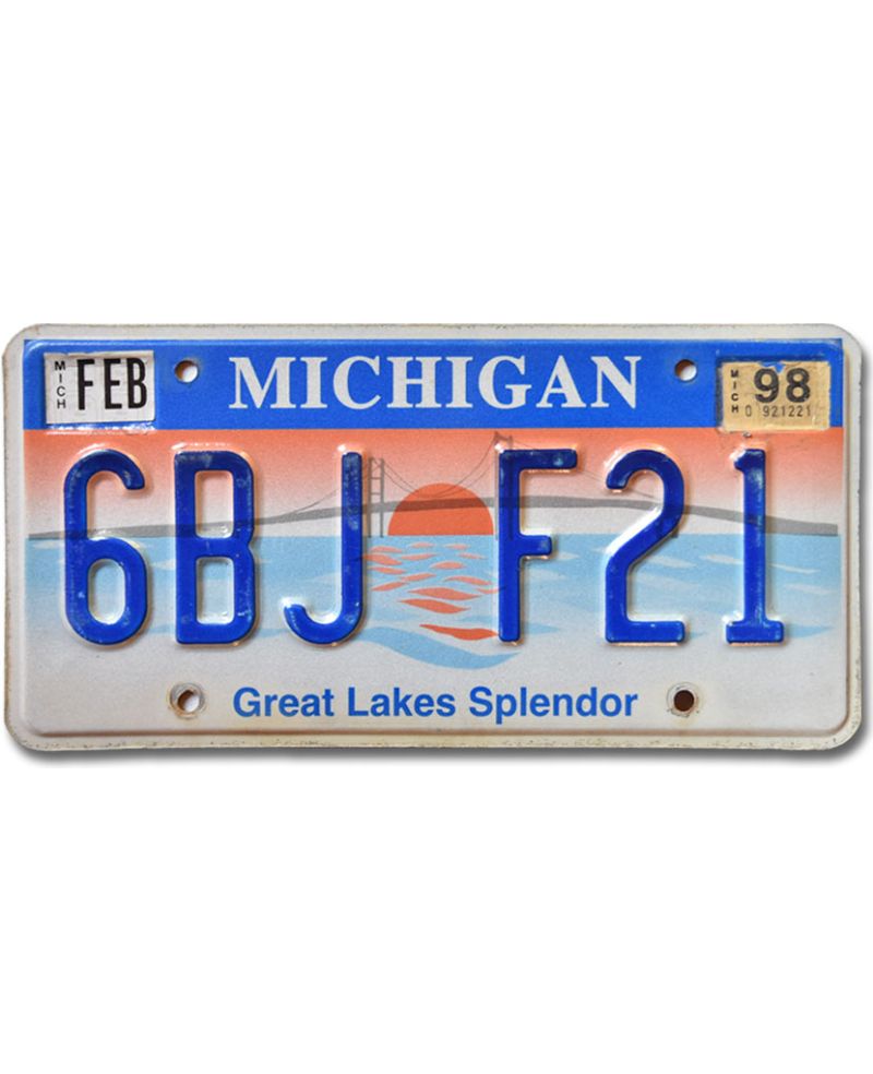 Tablica rejestracyjna USA Michigan Great Lakes Splendor 6BJ F21