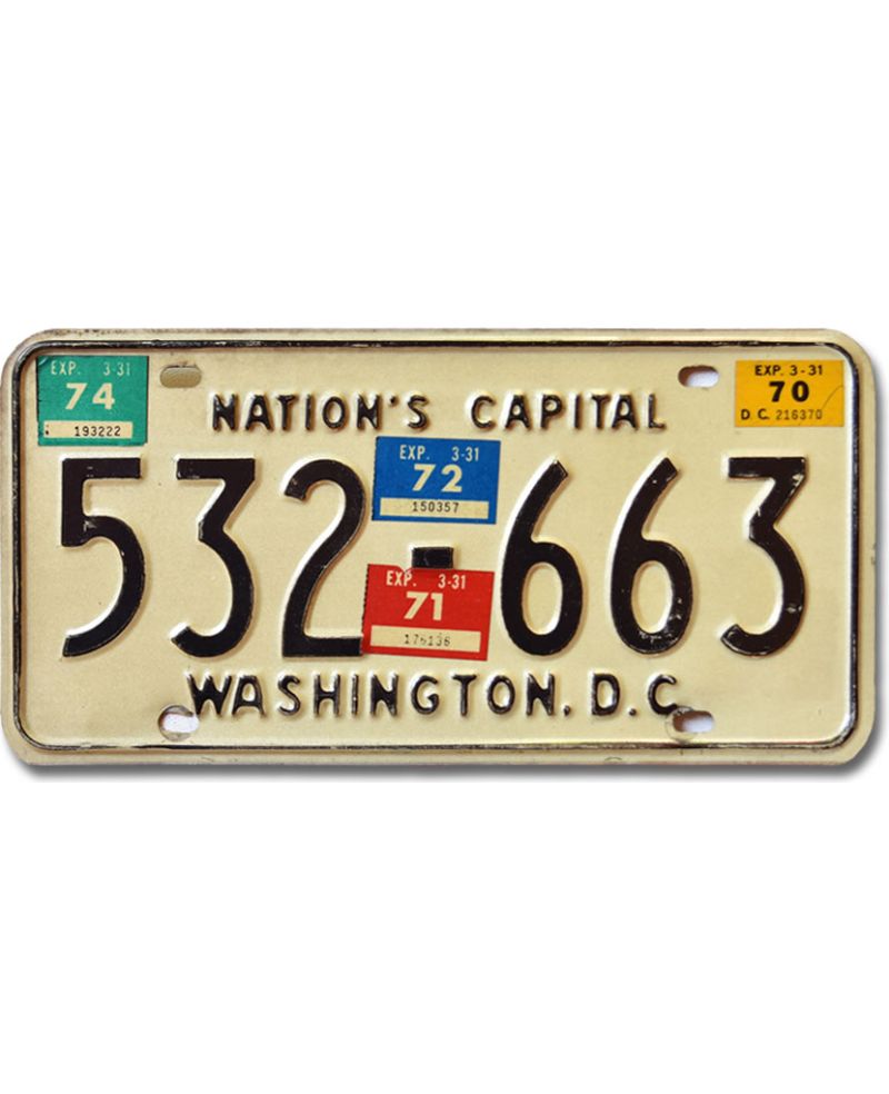Tablica rejestracyjna USA Washington D.C. 1974 Nation´s Capital 532 663