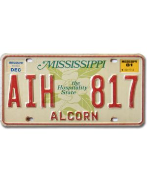 Tablica rejestracyjna USA Mississippi Alcorn Hospitality AIH 817