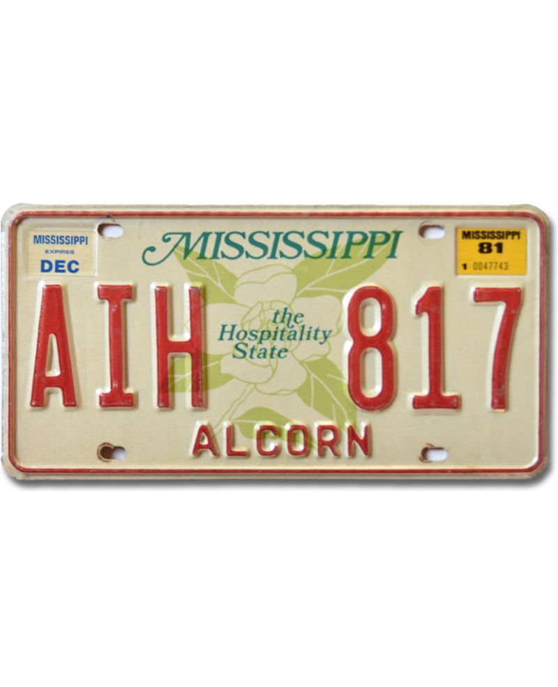 Tablica rejestracyjna USA Mississippi Alcorn Hospitality AIH 817