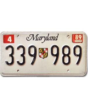 Tablica rejestracyjna USA Maryland Shield 339 989
