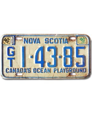 Kanadyjska tablica rejestracyjna Nova Scotia Playground GT 1-43-85