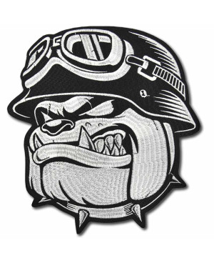 Naszywka duża Bulldog Helmet XXL na plecy 28 cm x 25 cm