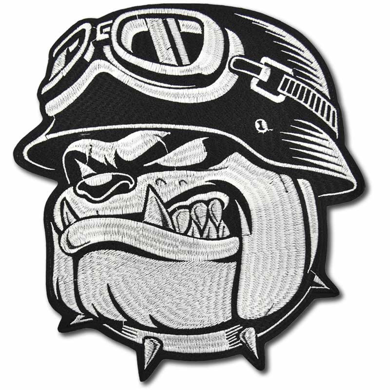 Naszywka duża Bulldog Helmet XXL na plecy 28 cm x 25 cm