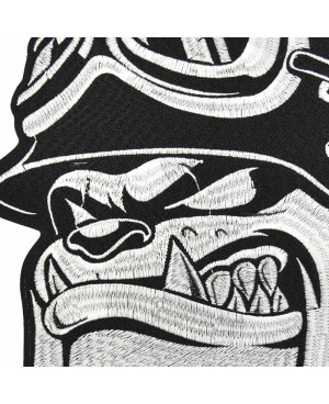 Naszywka duża Bulldog Helmet XXL na plecy 28 cm x 25 cm
