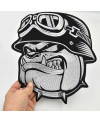 Naszywka duża Bulldog Helmet XXL na plecy 28 cm x 25 cm
