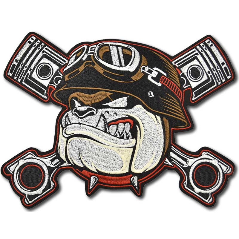 Naszywka duża Bulldog Pistons XXL na plecy 29 cm x 22 cm