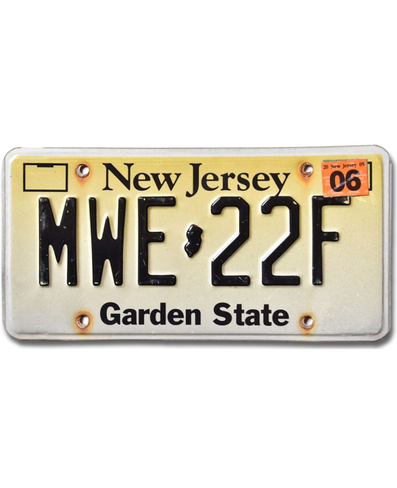 Tablica rejestracyjna USA New Jersey Garden State MWE-22F
