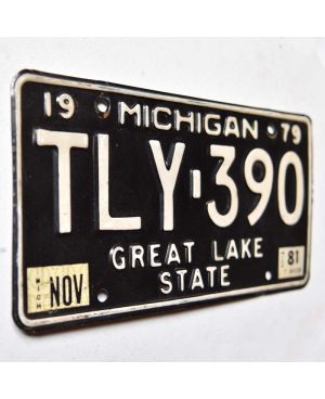 Tablica rejestracyjna USA Michigan 1979 Black TLY-390