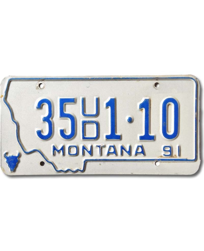 Tablica rejestracyjna USA Montana 1991 White 35UD1-10