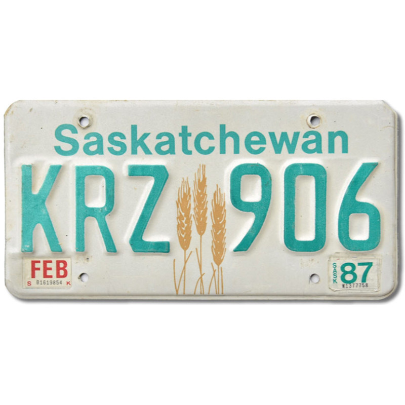 Kanadyjska tablica rejestracyjna Saskatchewan Wheat KRZ 906