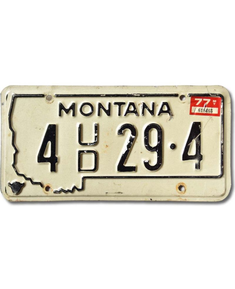 Tablica rejestracyjna USA Montana 1977 White 4UD29-4