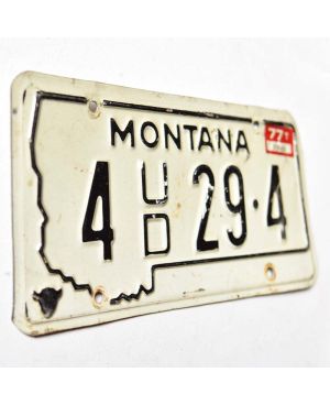 Tablica rejestracyjna USA Montana 1977 White 4UD29-4