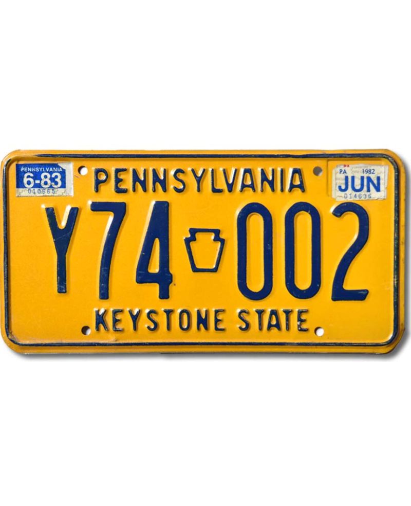 Tablica rejestracyjna USA Pennsylvania 1982 Keystone Y74 002