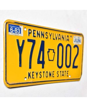 Americká SPZ Pennsylvania 1982 Keystone Y74 002