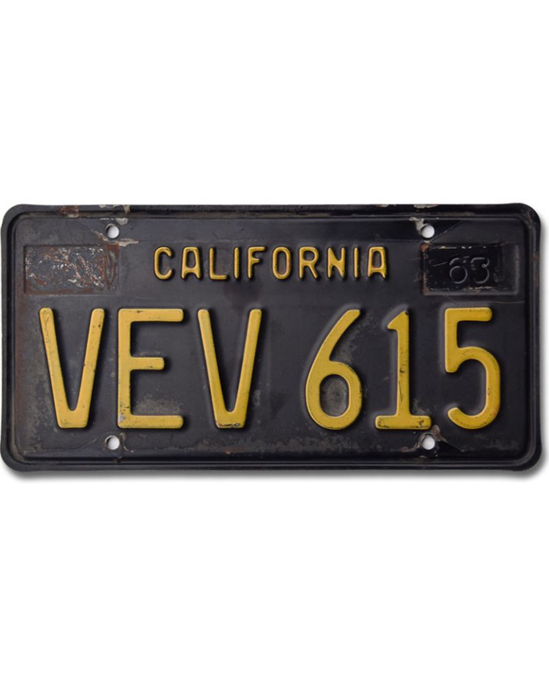 Americká SPZ California 1963 Black VEV 615