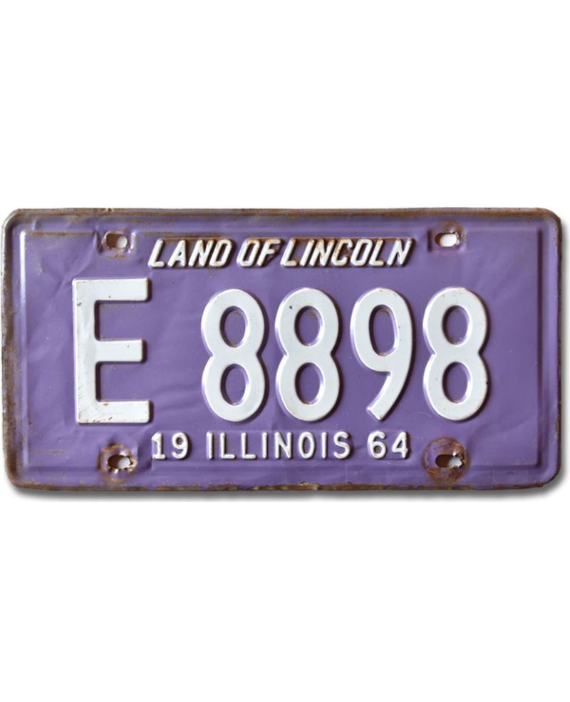 Tablica rejestracyjna USA Illinois 1964 Purple E 8898