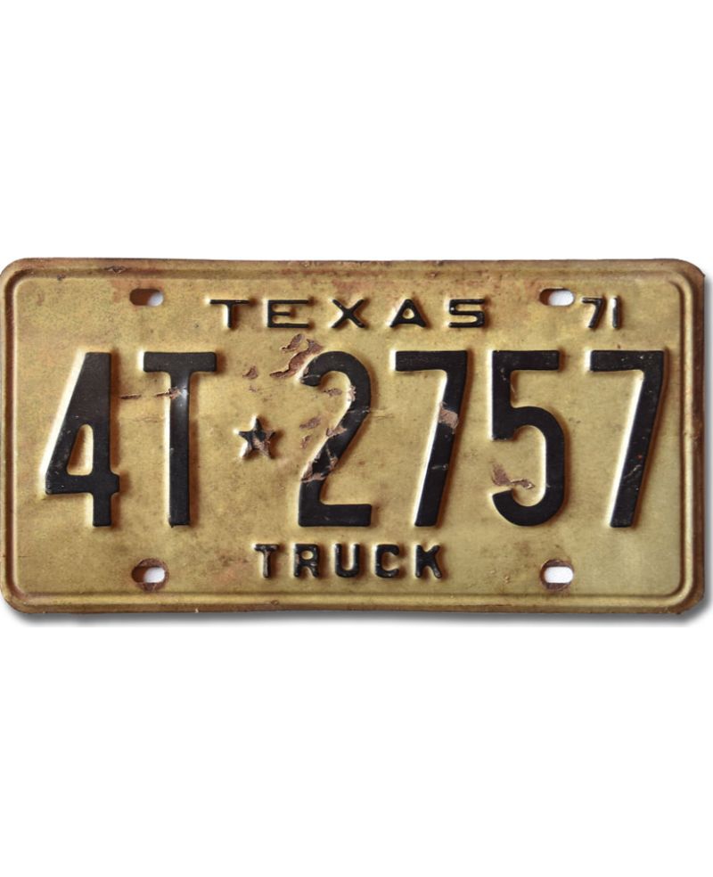 Tablica rejestracyjna USA Texas 1971 Truck 4T.2757