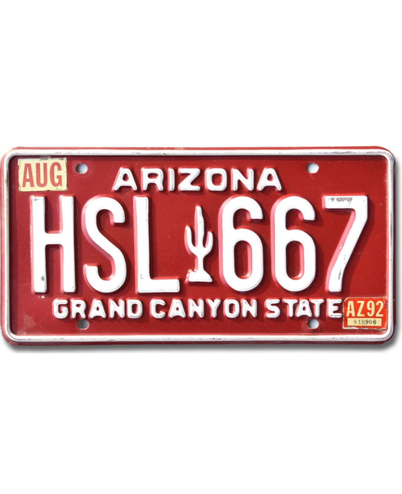 Tablica rejestracyjna USA Arizona Red Cactus HSL 667