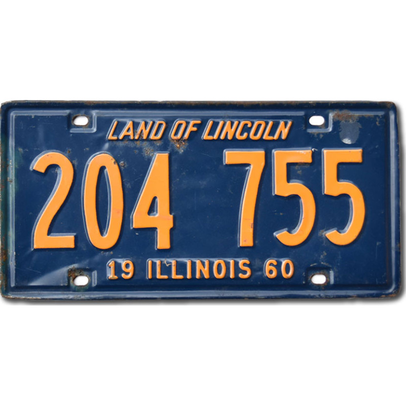 Tablica rejestracyjna USA Illinois 1960 Land of Lincoln 204 755