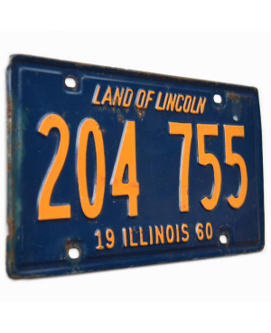 Tablica rejestracyjna USA Illinois 1960 Land of Lincoln 204 755