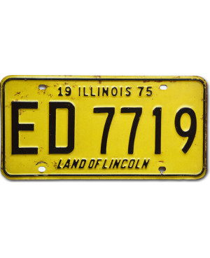 Tablica rejestracyjna USA Illinois 1975 Yellow ED7719