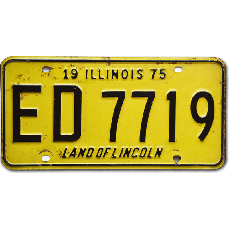 Tablica rejestracyjna USA Illinois 1975 Yellow ED7719