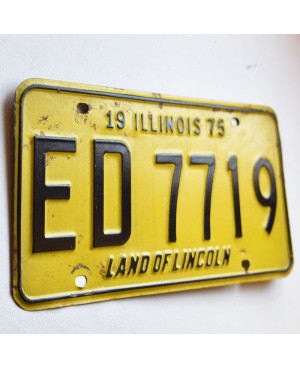 Tablica rejestracyjna USA Illinois 1975 Yellow ED7719