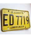 Tablica rejestracyjna USA Illinois 1975 Yellow ED7719