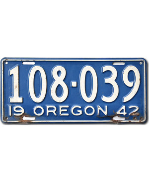 Tablica rejestracyjna USA Oregon 1942 Blue 108-039