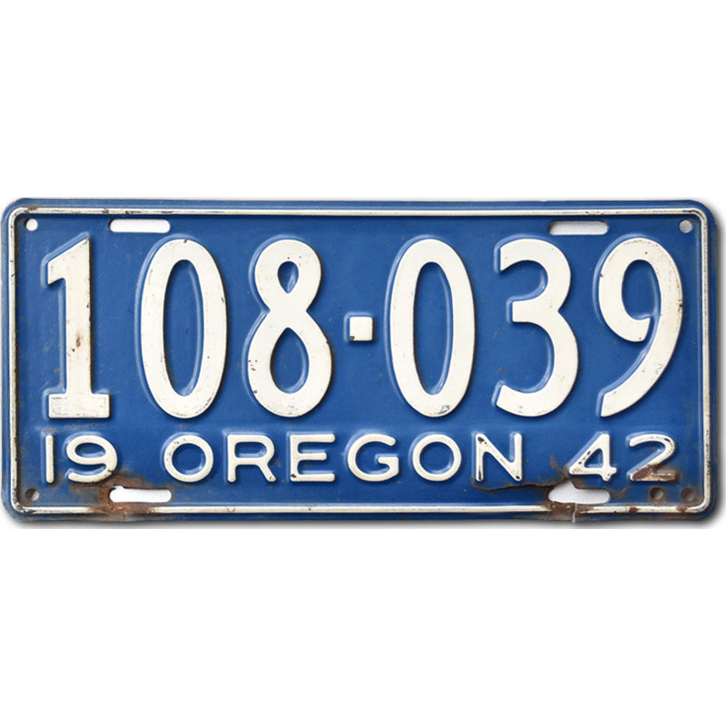Tablica rejestracyjna USA Oregon 1942 Blue 108-039