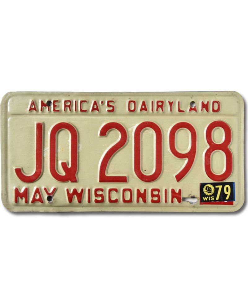 Tablica rejestracyjna USA Wisconsin 1979 Dairyland JQ 2098