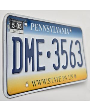 Tablica rejestracyjna USA Pennsylvania State DME-3563