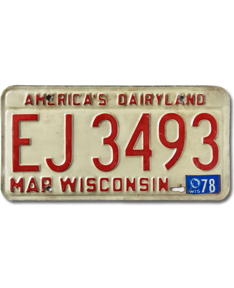 Americká SPZ Wisconsin 1978 Dairyland EJ 3493