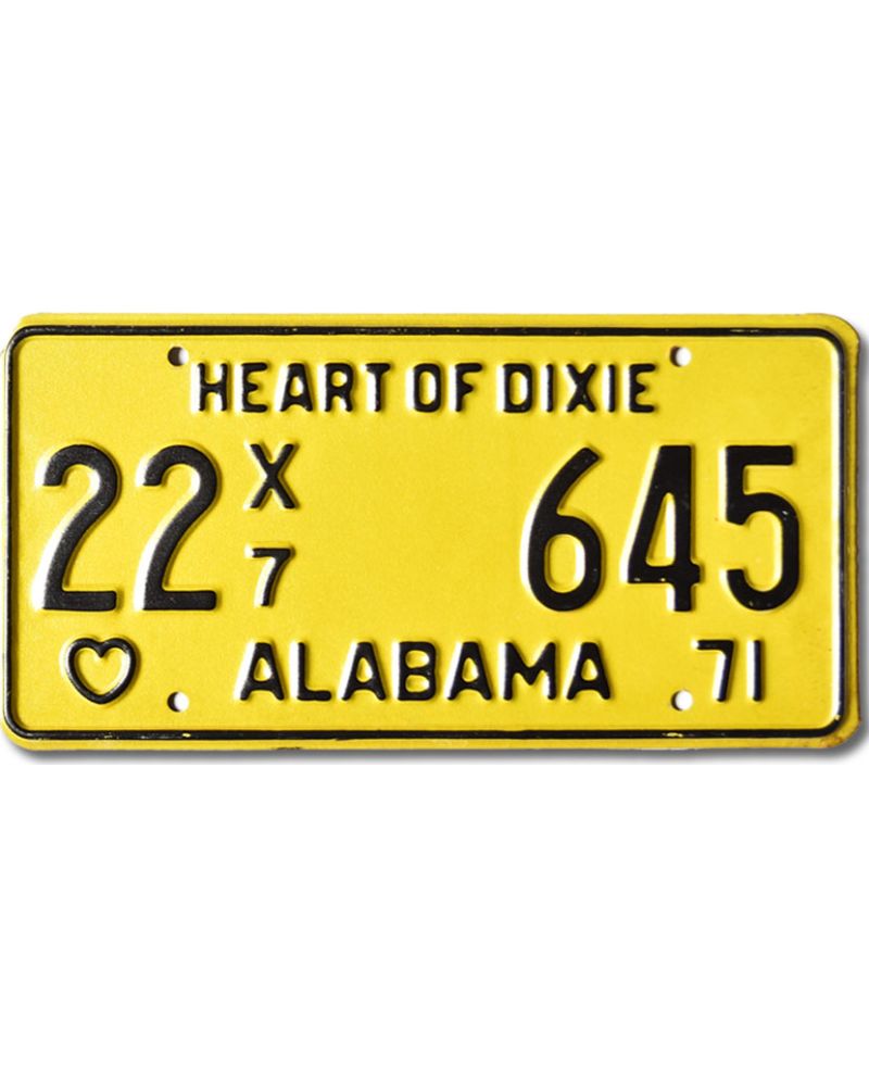 Tablica rejestracyjna USA Alabama 1971 Truck Heart of Dixie 22X7 645