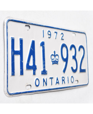 Kanadyjska tablica rejestracyjna Ontario 1972 White H41 932